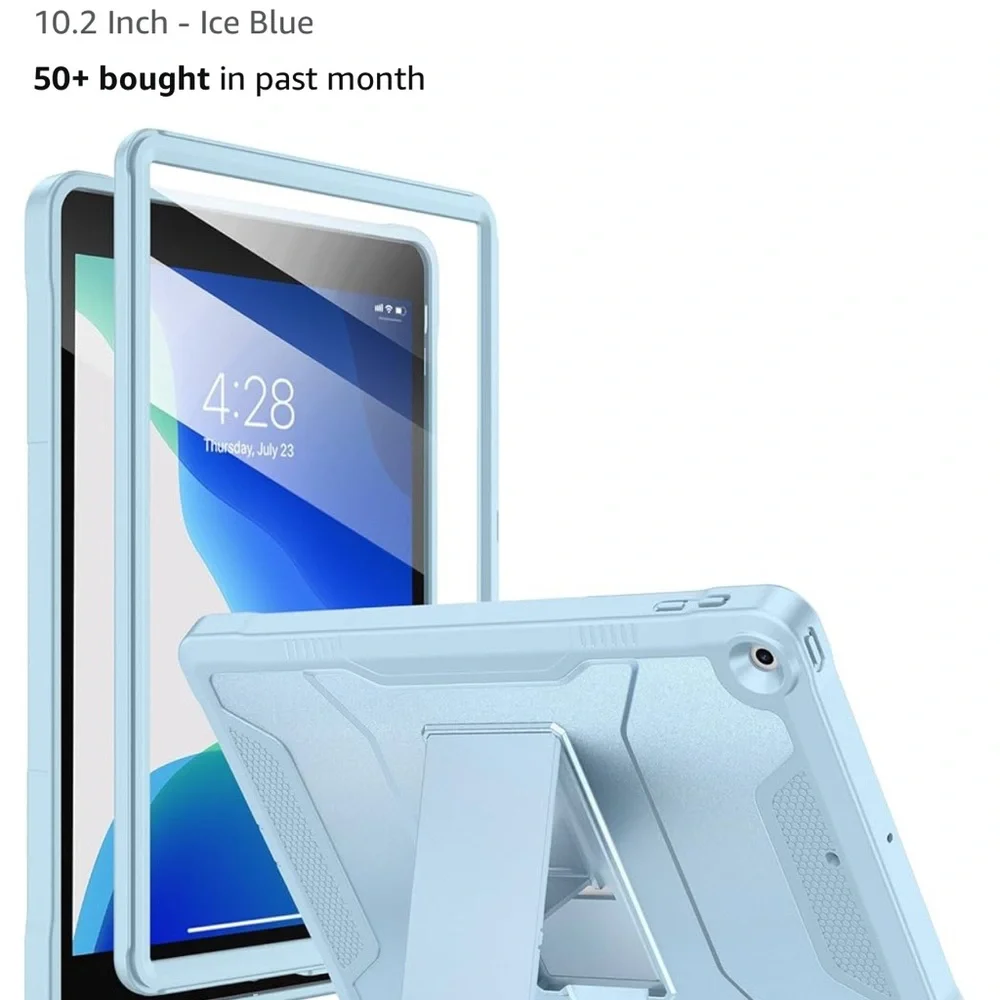 Blue Tablet Case with Stand. Soke Case for iPad 9th/8th/7th Generation 10.2-Inch